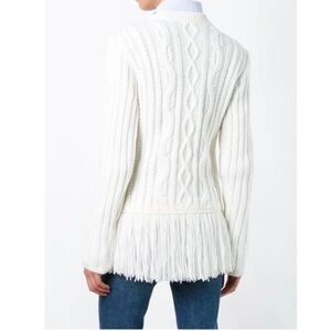 NEW! Tory Burch Ivory Valero Fisherman Fringe Sweater
